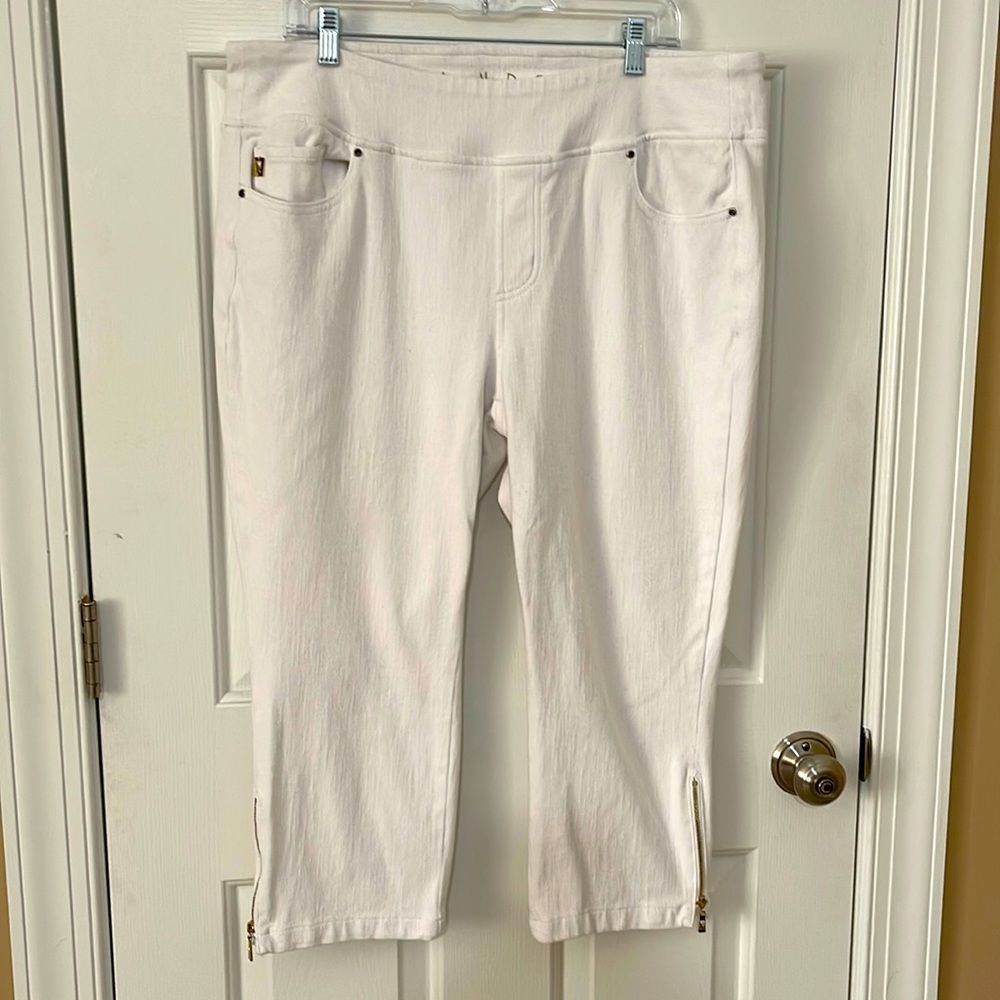 KIM GRAVEL PULL ON CAPRI PANTS 18W Petite